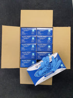 Valiant Shield N45 Blue Nitrile Gloves carton box inside view
