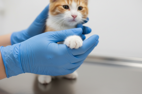 Veterinary nurse wearing ValiantShield nitrile gloves