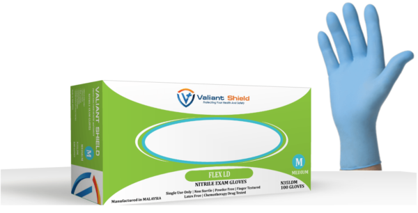 Valiant Shield FLEX35-LD Nitrile Exam Gloves